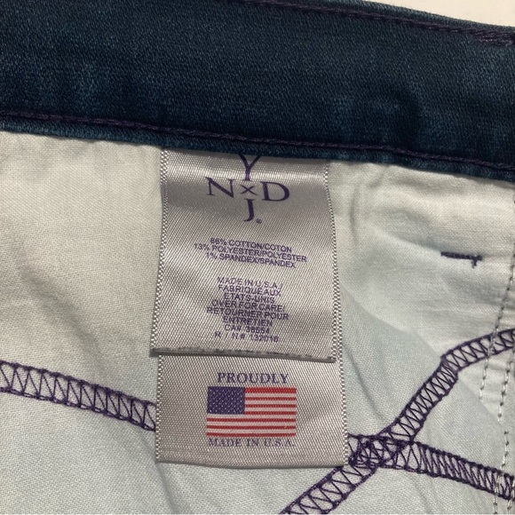 NYDJ Sz 14 Lift Tuck Technology Dark Wash Tapered  Led Stretch High Rise Jeans - Picture 9 of 9